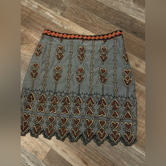 Endless Rose Dresses & Skirts - Endless Rose Embroidered Cotton Mini Skirt Boho Chic Scalloped Hem Size S